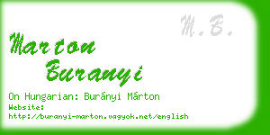 marton buranyi business card